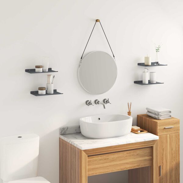 vidaXL Plūduriuojanti lentyna 4 pcs Antracitas 30 x 18 x 2,5 cm