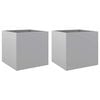 vidaXL Loveliai, 2vnt., sidabriniai, 42x40x39cm, galvanizuotas plienas