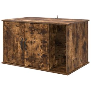 vidaXL Katės namelis Rūkyta ąžuolas 85 x 55 x 50 cm Apdirbta mediena