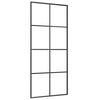 vidaXL Stumdomos durys, juodos, 90x205cm, ESG stiklas ir aliuminis