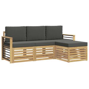 vidaXL Lauko sofos komplektas 4 vnt. Balta ir antracito Poliesteris