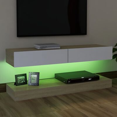 vidaXL TV spintelė su LED apšvietimu, sonoma ąžuolo, 120x35 cm