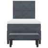 vidaXL Kiemas lova su čiužiniu Tamsiai pilka 100 x 200 cm Aksomas