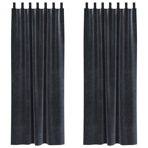 vidaXL Užtemdymo užuolaidos 2 pcs Tamsiai pilka 140 x 225 cm Aksomas
