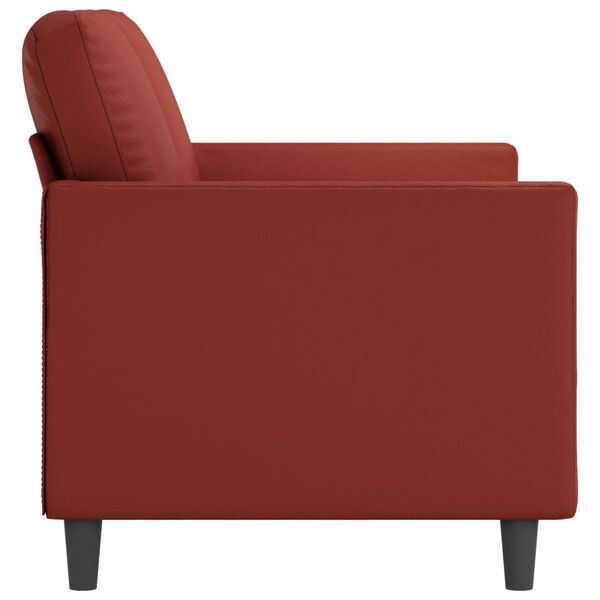 vidaXL Dvivietė sofa, raudonojo vyno spalvos, 120cm, dirbtinė oda