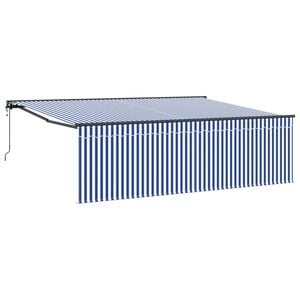 vidaXL I&scaron;traukiama markizė Mėlyna ir balta 400 &times; 300 cm
