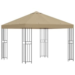 vidaXL Pavėsinė 3 x 3 m Smėlio Poliesteris ir plienas 190 gsm