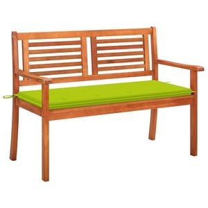 vidaXL Dvivietis sodo suoliukas su pagalvėle, 120cm, eukalipto masyvas