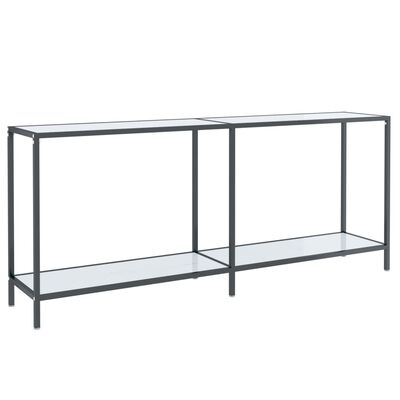 vidaXL Konsolinis staliukas, baltas, 180x35x75,5cm, grūdintas stiklas