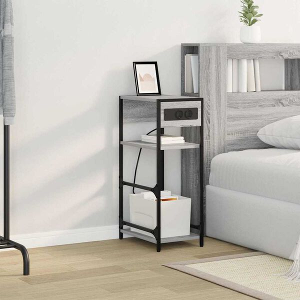 vidaXL &Scaron;alia lovos spintelė Pilkas Sonoma 40 x 27 x 76 cm