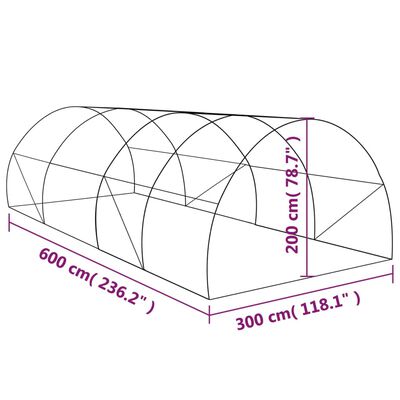 vidaXL Šiltnamis, 600x300x200cm, 18m²
