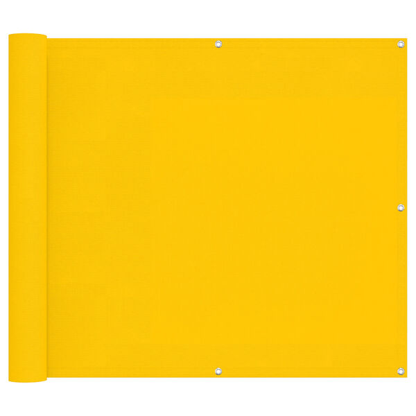 vidaXL Balkono Ekranas Geltona 90 x 200 cm PU dengtas oksfordas alu