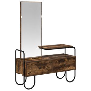 vidaXL Makiažo stalas su stalčių Dūminio ąžuolo 100 x 36,5 x 136 cm