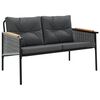 vidaXL Sodo suoliukas su pagalvėle, juodos spalvos, 116cm, plienas