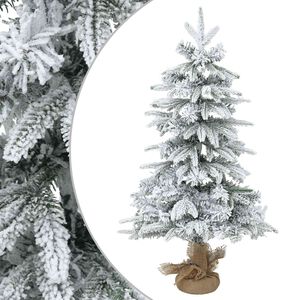 vidaXL Apsnigta mini Kalėdų eglutė 45 cm PVC ir PE Žalia ir balta
