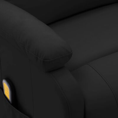 vidaXL Masažinis krėslas, juodos spalvos, dirbtinė oda