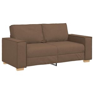 vidaXL Dvivietė sofa, ruda, 140 cm, audinys