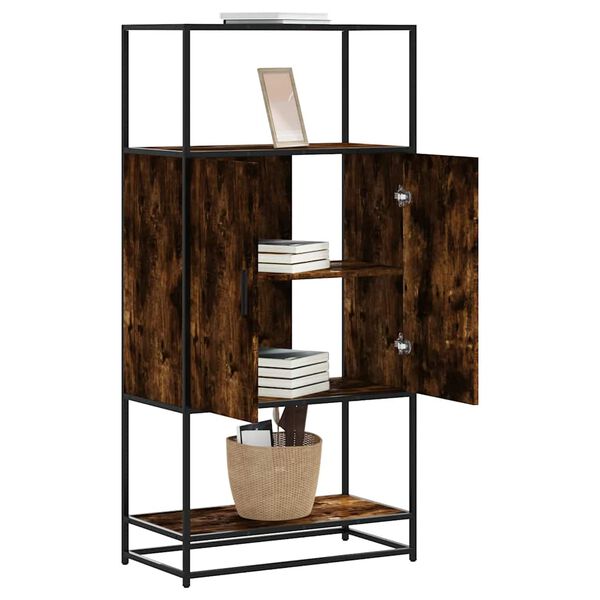 vidaXL Highboard rūkytas ąžuolas 68x35x139 cm Mediena ir metalas
