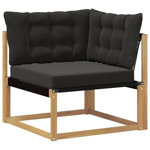 vidaXL Lauko kampinė sofa Kietasis akacijos medis ir Textilene Balta