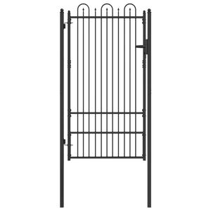 vidaXL Tvora vartai HORST 100 x 175 cm Plienas Juoda Užrakintas