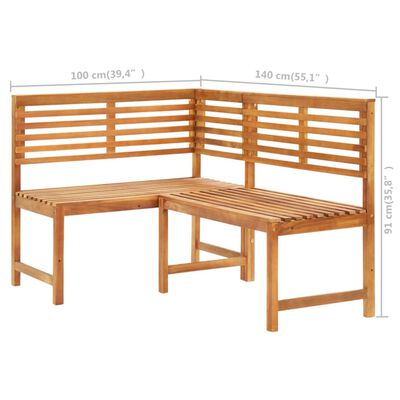 vidaXL Bistro baldų komplektas, 2 dalių, akacijos medienos masyvas