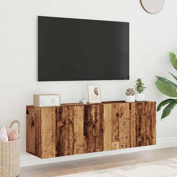 vidaXL Prie sienos montuojamos TV spintelės, 2vnt., medžio, 60x30x41cm