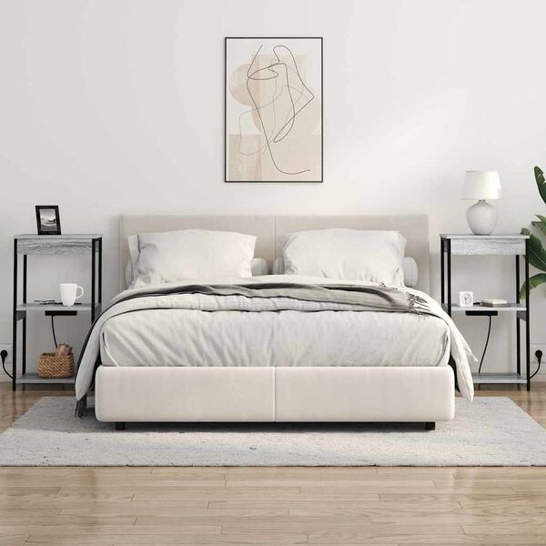 vidaXL &Scaron;alia lovos spintelė su lentyna Pilkas Sonoma 41 x 31 x 76 cm