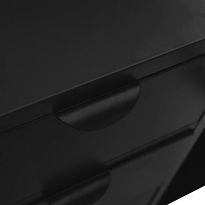 vidaXL Šoninė spintelė, juoda, 105x35x70cm, plienas/grūdintas stiklas