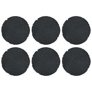 vidaXL Žingsnių akmuo 6 pcs Juodas &Oslash; 45 x 1,8 cm Guma