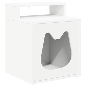vidaXL Katės namelis Balta 42,5 x 40 x 53,5 cm Apdirbta mediena