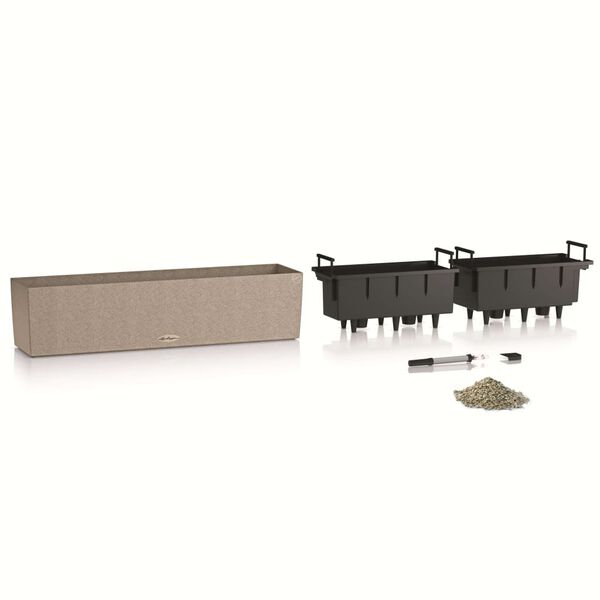 LECHUZA Lovelis BALCONERA Stone 80 ALL-IN-ONE, smėlio spalvos