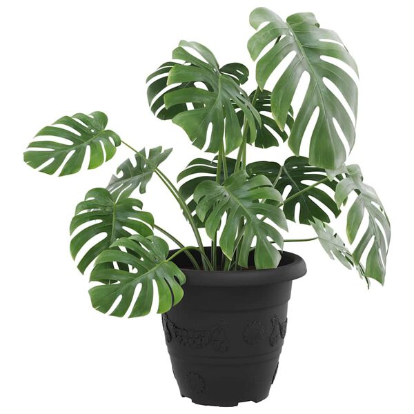 vidaXL Apvalus gėlių vazonas 6 pcs Juoda &Oslash; 26 x 21.5 cm Plastmasė