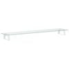 vidaXL Monitoriaus stovas, baltas, 100x20x8cm, stiklas ir metalas