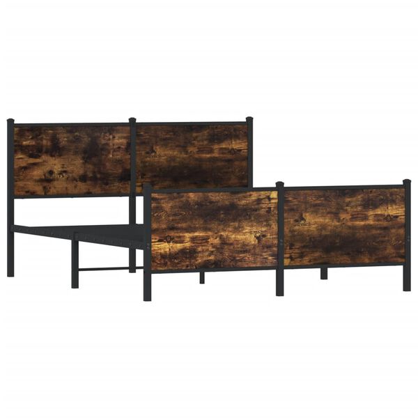 vidaXL Lovos rėmas be čiužinio, dūminio ąžuolo, 137x190 cm, metalas