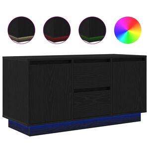 vidaXL Televizoriaus spintelė su LED ap&scaron;vietimu, juoda, 100x41x50 cm