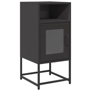 vidaXL naktinė spintelė juoda 36x39x78 cm &scaron;altai valcuotas plienas