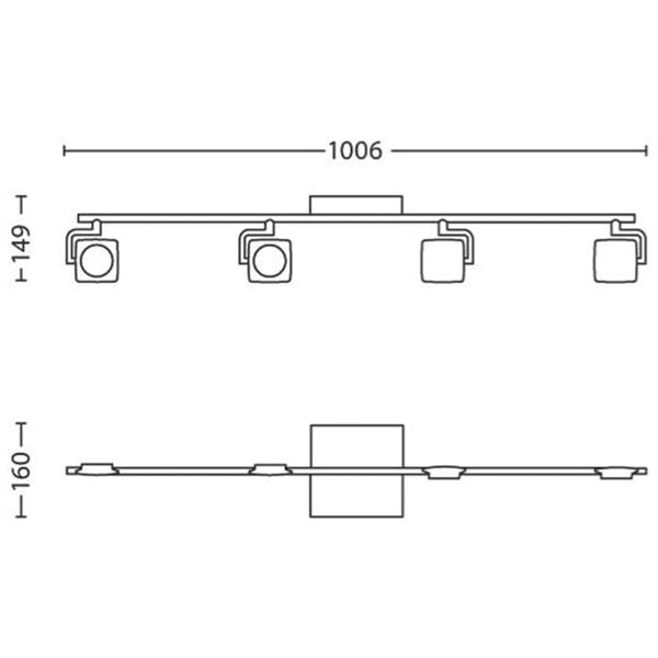 Philips myLiving Ta&scaron;kinis &scaron;viestuvas Millennium, baltas, 4x4,5W