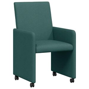 vidaXL Valgomojo Kėdės su Ratukais 2 pcs Tamsiai žalia 57 x 66 x 94 cm