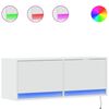 vidaXL Sieninė TV spintelė su LED lemputėmis, balta, 100x31x35cm