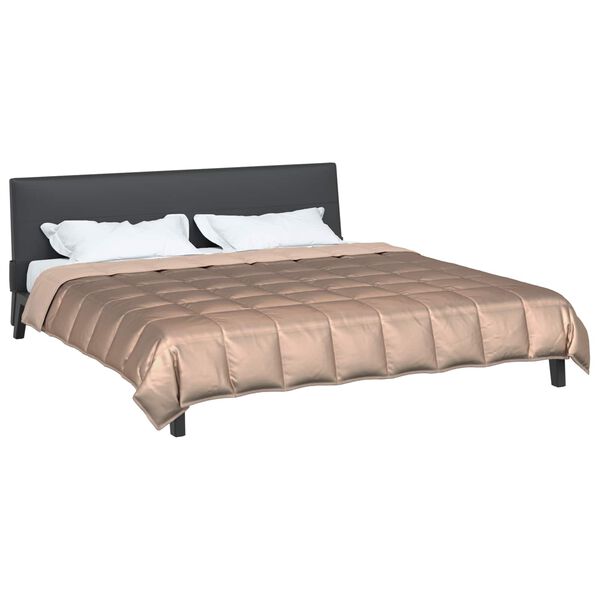 vidaXL Vasaros antklodė Auksinė 240 x 260 cm Satin ir mikropluo&scaron;tas