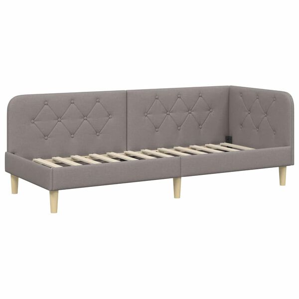 vidaXL Kampinė lovos konstrukcija Taupe 80 x 200 cm audinys