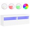 vidaXL Sieninės TV spintelės su LED, 2vnt., baltos, 60x30x40cm