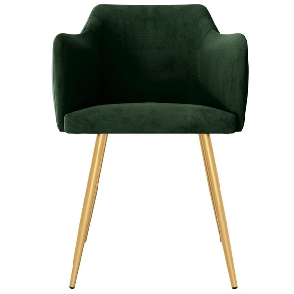 vidaXL Valgomojo kėdės, 6vnt., tamsiai žalios spalvos, aksomas