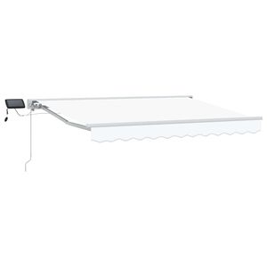 vidaXL Rankinis markizės rėmas su LED Baltas 2,5 x 2 m