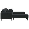 vidaXL Sofa su pagalve 3 pcs Juoda Aksomas