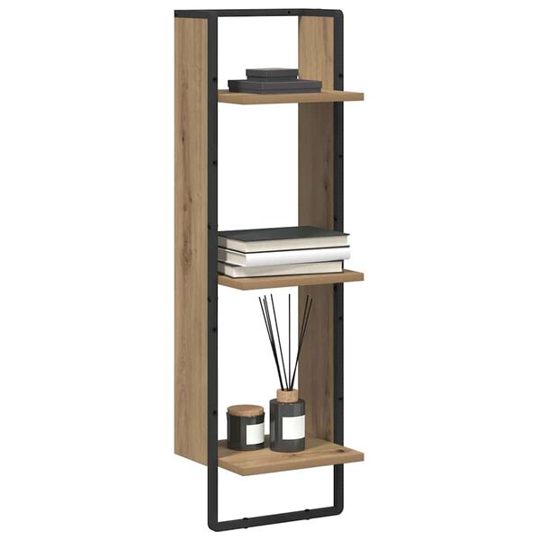 vidaXL Sieninė lentyna su lentyna Amatininkų ąžuolas 30 x 25 x 100 cm