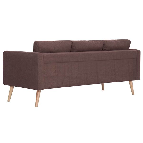 vidaXL Trivietė sofa, ruda, audinys