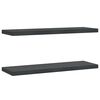 vidaXL Sieninės lentynos, 2vnt., juodos, 75x23,5cm, plienas