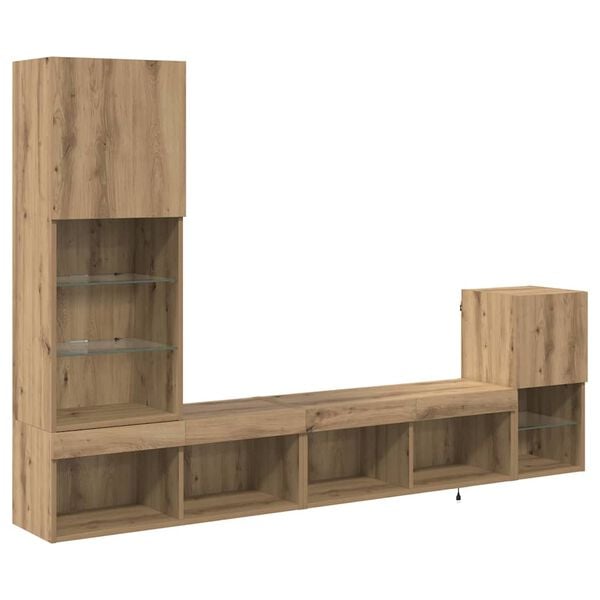 vidaXL TV sieniniai vienetai Amatininkų ąžuolas Apdirbta mediena