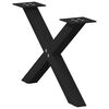 vidaXL Kavos staliuko kojelės, X formos, 2 vnt., juodos, 50x(30-31) cm, plienas